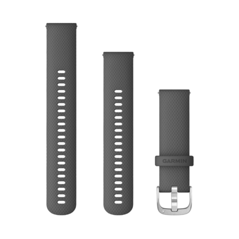 Garmin Quick Release 22mm Szürke színű szilikon óraszíj, ezüst színű csatal. SKU: 010-12932-20
