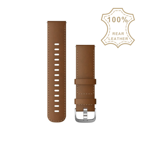 Garmin Quick Release 22mm Barna Italian bőr óraszíj, ezüst színű csatal.	SKU: 010-12932-24