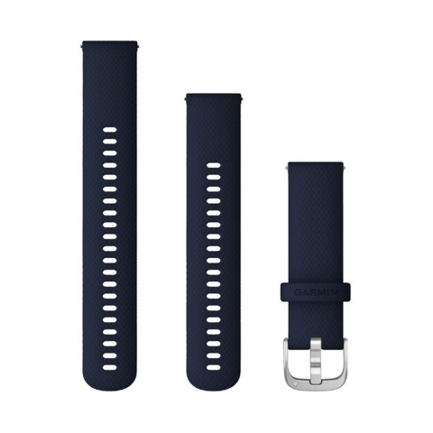 Garmin Quick Release 22mm sötétkék színű szilikon óraszíj, ezüst színű csatal. SKU: 010-12932-2A