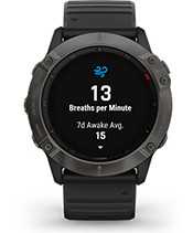 fēnix 6X Pro Solar with respiration tracking screen
