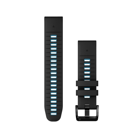 Garmin QuickFit 22mm szilikon Black/Cirrus Blue óraszíj 