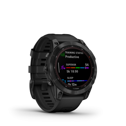 Garmin Fenix 7 Sapphire Solar fekete DLC Titán