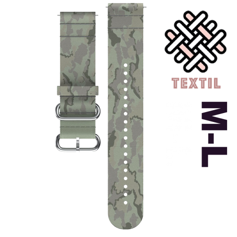 Polar Quick 22mm Green Tundra textil-nylon camo black óraszíj M-L, ezüst csattal