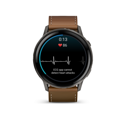 Garmin Venu® 4 Slate / Black Bőrszíjjal– 45mm	010-03014-03