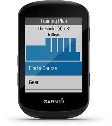 Edge 530 with advanced workouts screen