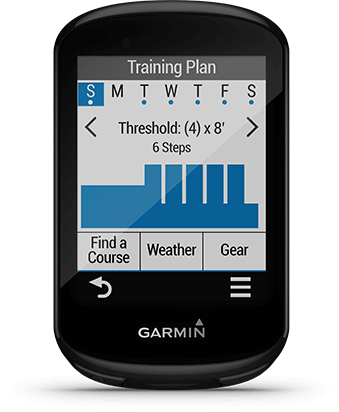 Edge 830 with advanced workouts screen