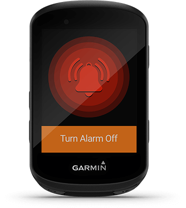 Edge 530 with bike alarm screen