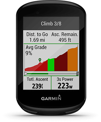 Edge 830 with ClimbPro screen