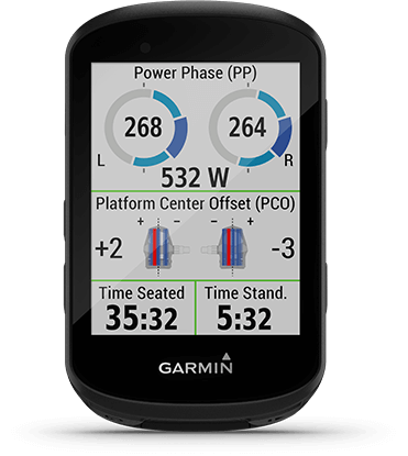 Edge 530 with cycling dynamics screen