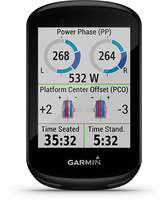 Edge 830 with cycling dynamics screen