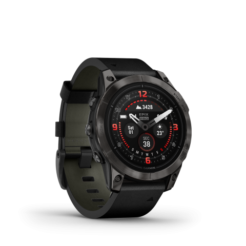 Garmin Epix Pro Sapphire (47mm) CarbonGray DLC Fekete bőr és fekete szilikon szíjjakkal (exclusive)