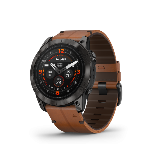 Garmin Epix Pro Sapphire (51mm) Carbon Gray DLC Titan gesztenyebőr óraszíjjal (exclusive)ium