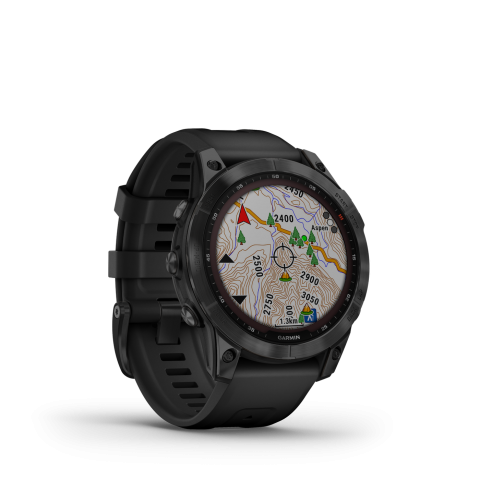 Garmin Fenix 7 Sapphire Solar fekete DLC Titán