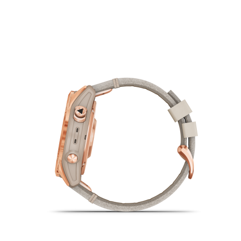 Garmin Fenix 7s Sapphire Solar Rose Gold Titanium bőr szíjjal (Exclusive)	010-02539-35