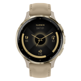 Garmin Venu® 3s Soft Gold / French Gray bőrszíjjas