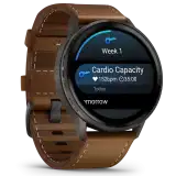 Garmin Venu® 4 Slate / Brown Bőrszíjjal– 45mm