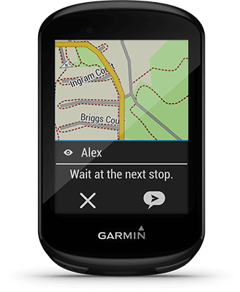 Edge 830 with group messaging screen