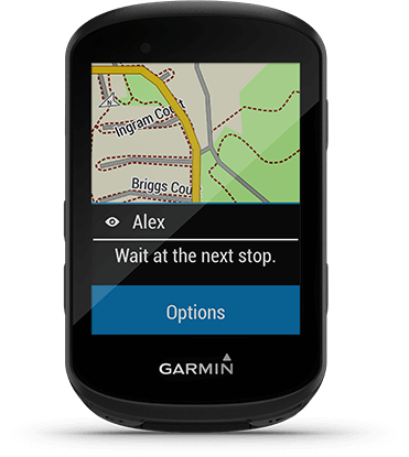 Edge 530 with group messaging screen