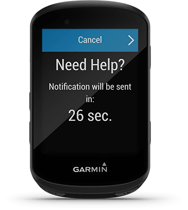 Edge 530 with incident detection screen
