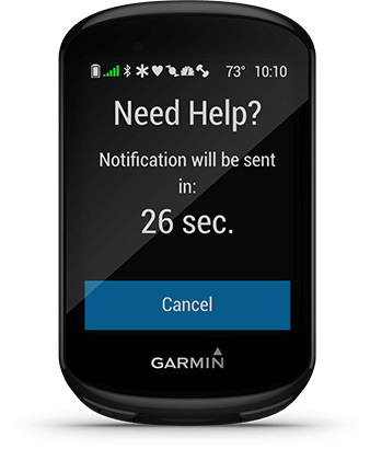 Edge 830 with incident detection screen