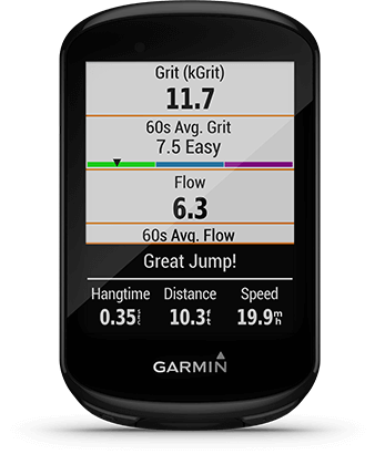 Edge 830 with mountain biking metrics screen
