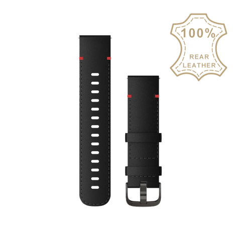 Garmin Quick Release 22mm Fekete Italian bőr óraszíj, palaszürke csatal.	SKU: 010-12932-25