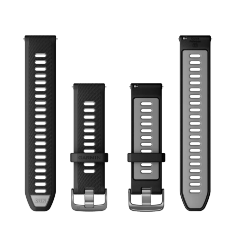 Garmin Quick Release 22mm Black/Powder Grey színű szilikon óraszíj, palaszürke csatal. SKU:	010-11251-A0