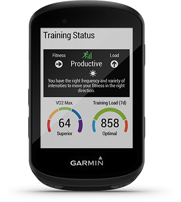 Edge 530 with training status screen