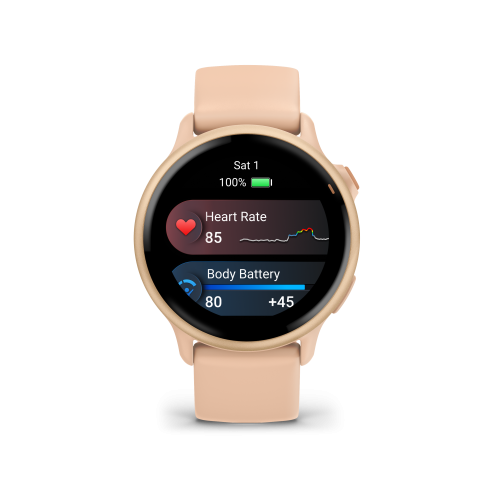 Garmin vívoactive® 6 Metallic Pink: világos rózsaszín árnyalat színben rózsaszín szíjjal